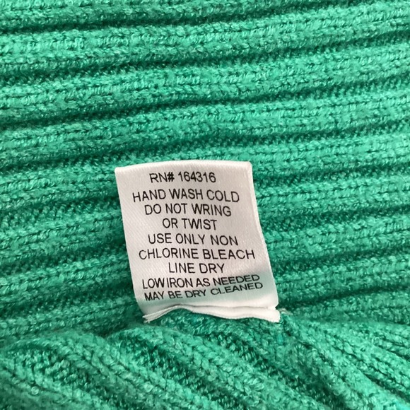 Mimosa Green Ribbed Turtleneck Cropped Sweater Size S - Picture 7 of 7